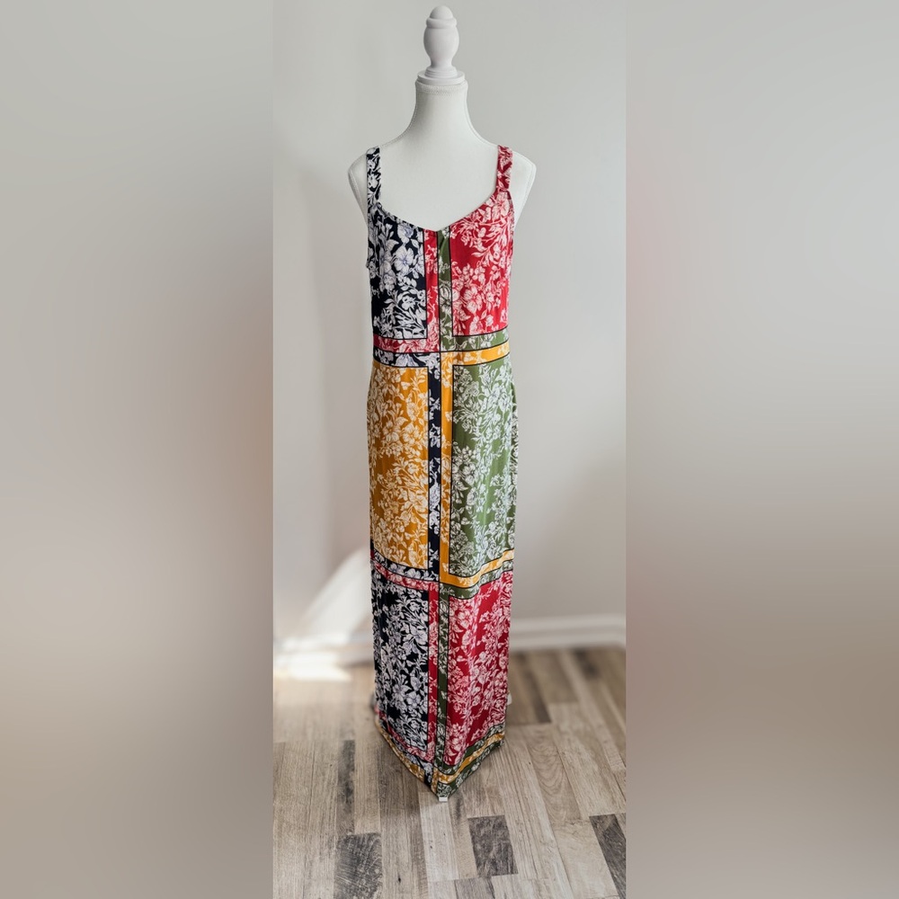 MSK Floral Patchwork Maxi Dress - Size M ❤️